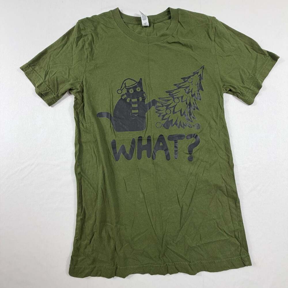 Bella+Canvas WHAT? Naughty Christmas Cat Graphic T-Shirt